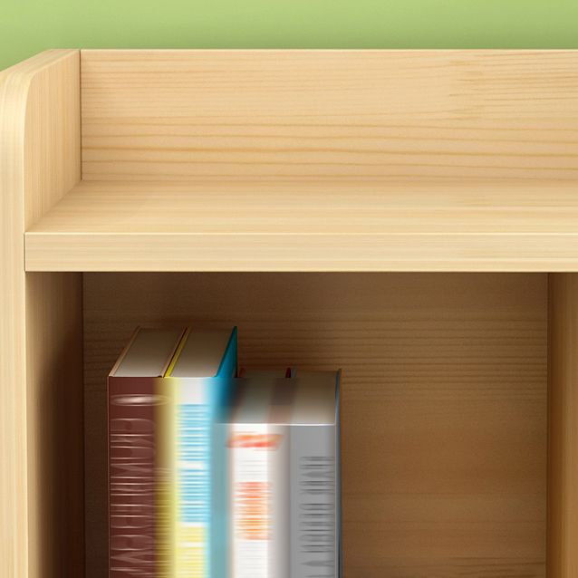 Solid Wood Bookshelf Contemporary Style Natural Bookcase for Study Room Office