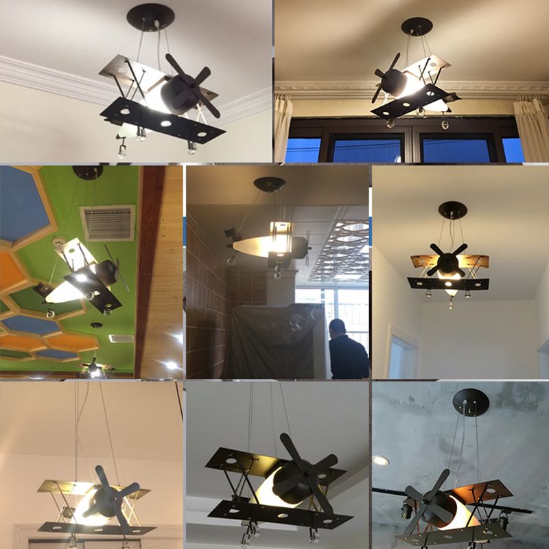 Zwarte tweeledig hangende lamp Childrens Frosted Wit glasophanging Hanger Licht voor slaapkamer
