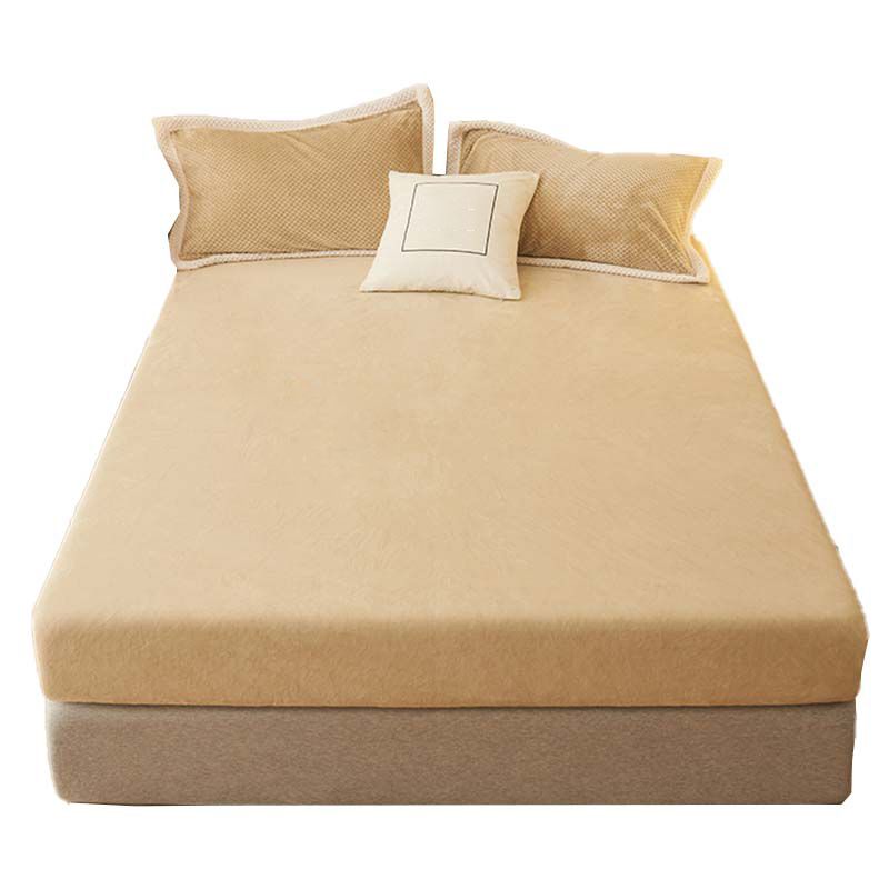 Modern Flannel Bed Sheet Set Solid Elegant Fitted Sheet for Bedroom