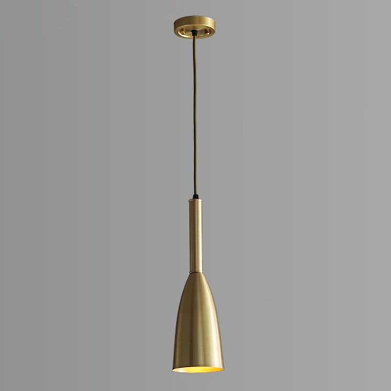 Metal Bell Pendant Lighting Fixture Postmodern Ceiling Hang Light for Dining Room