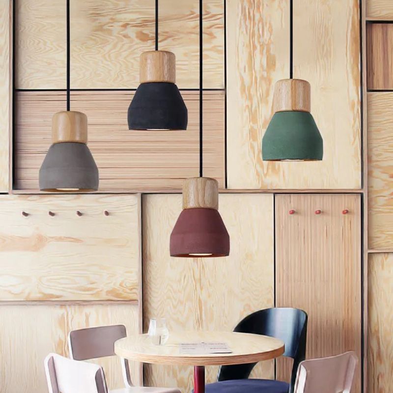 Cement Tapered Hanging Light Nordic Minimalist Style 1 Light  Restaurant Down Mini Pendant