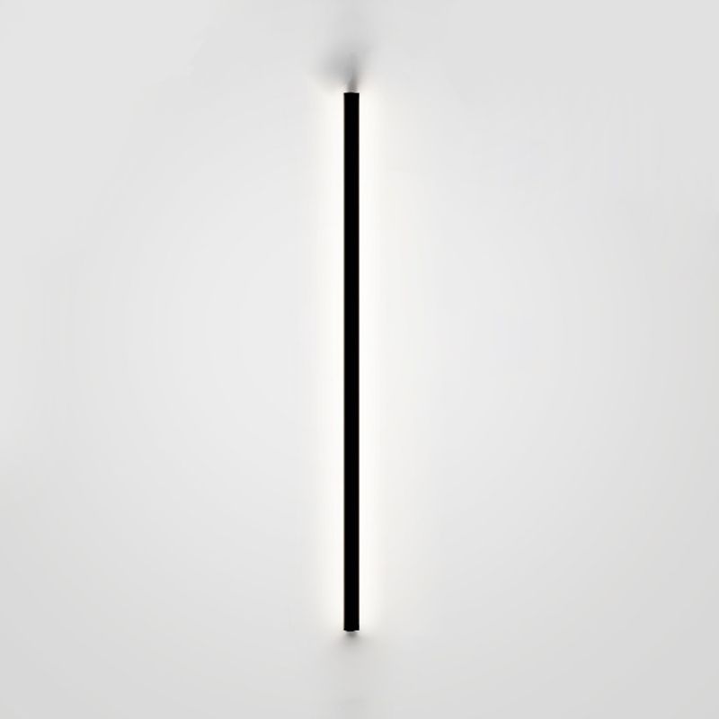 Metal Linear Shape Wall Lighting Modern Style 1 Light Wall Mounted Light Fixture in Black