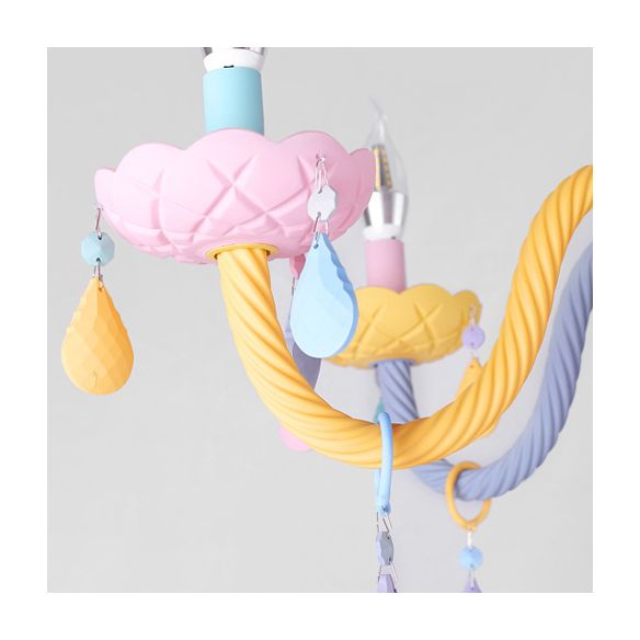 Bunte Metall Kronleuchter anheizt helle gebogene Arme moderne Stil Multi -Lichter -Federung Licht