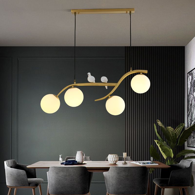 Modern Style Ball Shape Island Pendants 4-Lights Pendant Lights for Living Room