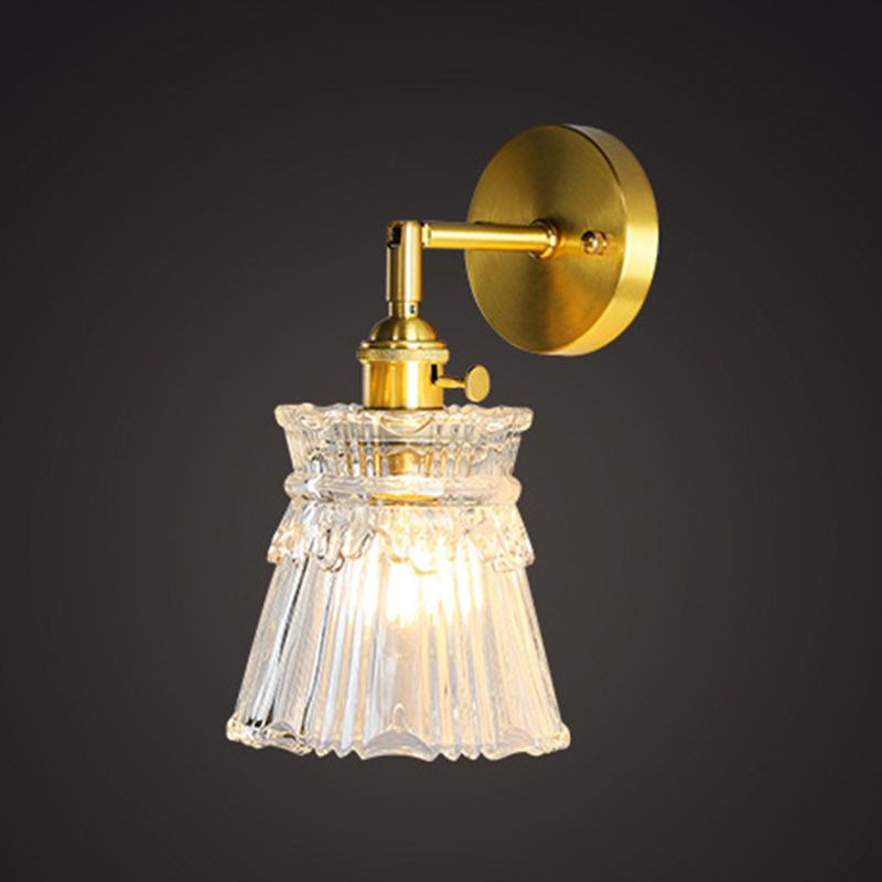 Flared Wall Sconce Lighting Industrial Style Glass 1 Light Wall Mounted Light