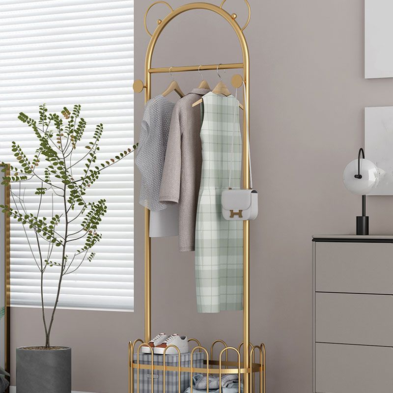 Glam Metallic Coat Hanger Free Standing Hooks Design Coat Rack for Bedroom