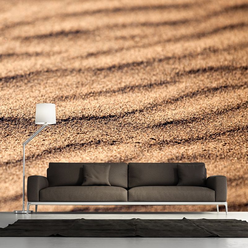 Large Size Desert Sand Mural Decal Stain-Resistant Modernist Bedroom Wall Decor in Yellow