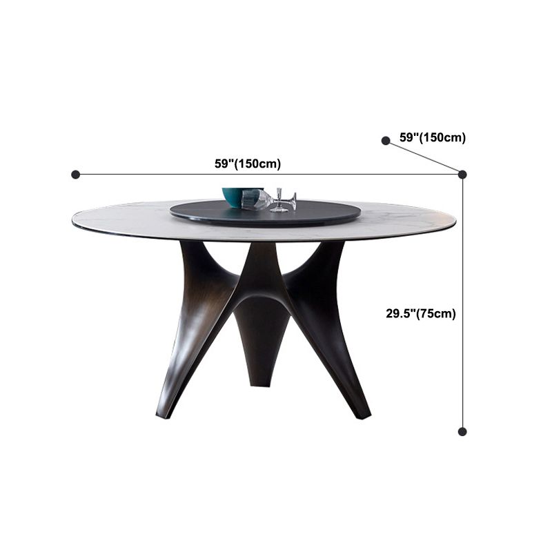 Modern style Round Dinner Table Steel Pedestal Base Table for Room