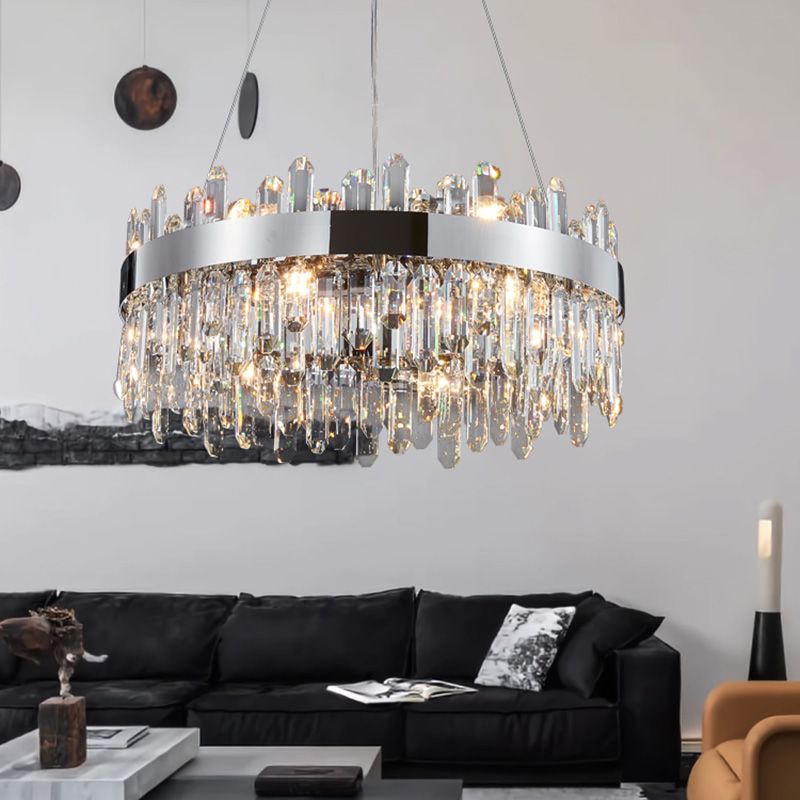 Radform Kronleuchter Licht moderner Kristall 1-Licht Kronleuchter Lichtleuchte in Silber