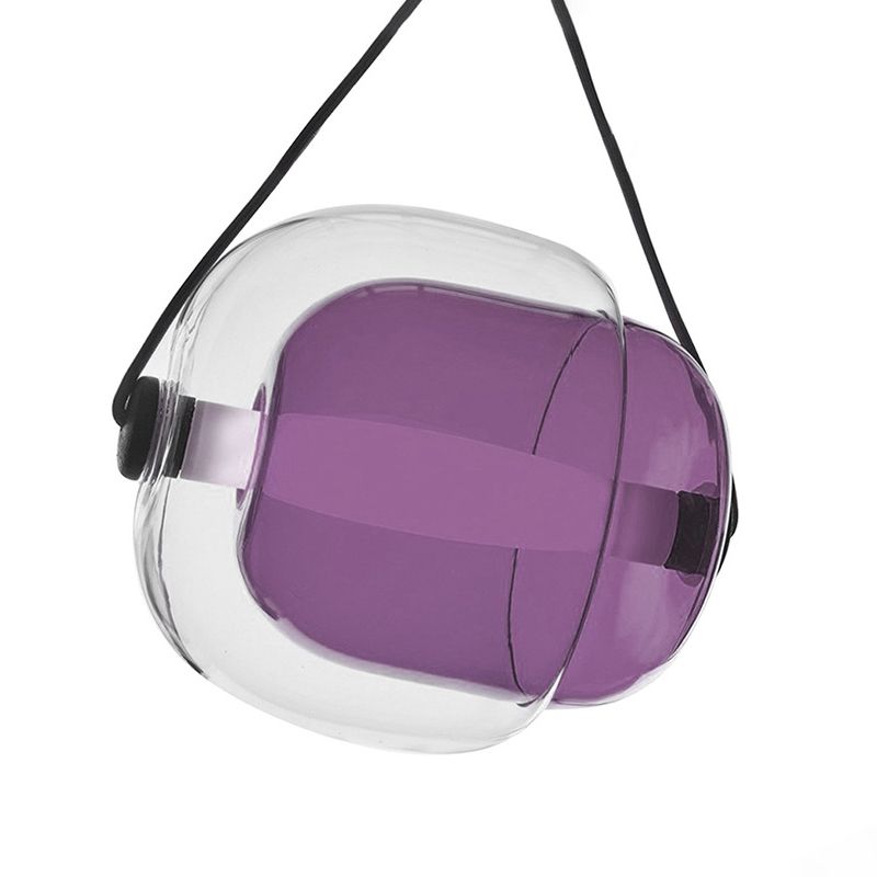 Luz de colgante en forma de caramelo lámpara de techo colgante LED moderno 1 en gris/amarillo/púrpura con cordón