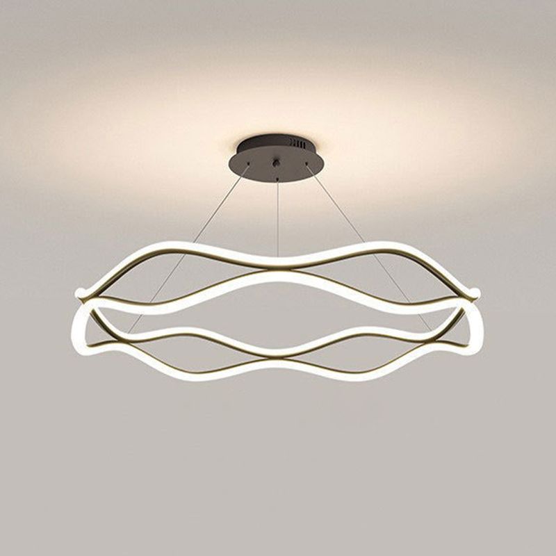 Lineare Formmetallanhänger Leuchten moderner Stil 2-Licht-Hangleuchten