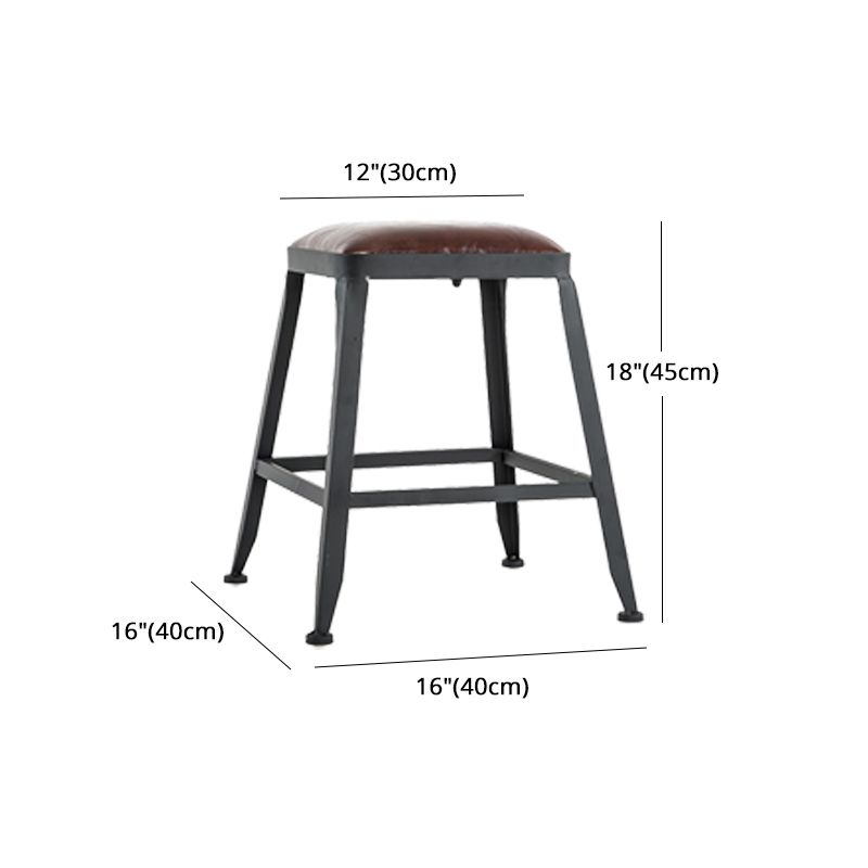 Iron Bar and Counter Stool Industrial Indoor Vintage Brown Counter Height Stools