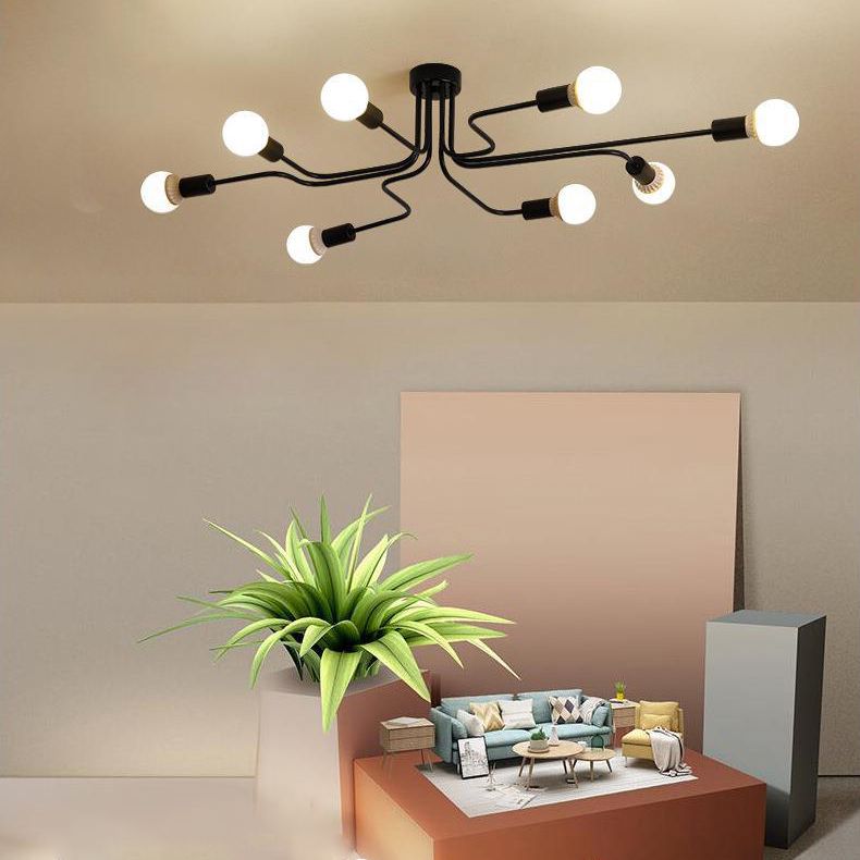 Sputnik Flush Ceiling Light Minimalism Metal Flush Mount for Dining Room