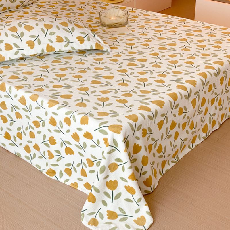 Sheet Sets Flannel Cartoon Printed Wrinkle Resistant Super Soft Breathable Bed Sheet Set