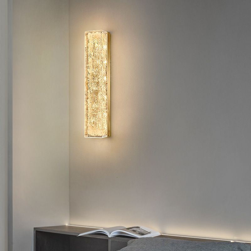 Rectangle Modern Wall Mounted Fixture Solid Brass and Resin LED Wall Sconce