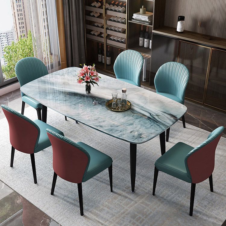 Rectangle Dining Site Table Contemporary 4 Legs Dining Room Table