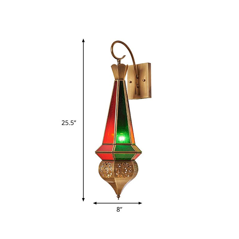 1 Kopf verjüngter Scheuungsleuchte mit metallmontierter Metallwandleuchte in Messing mit kurviger Arm