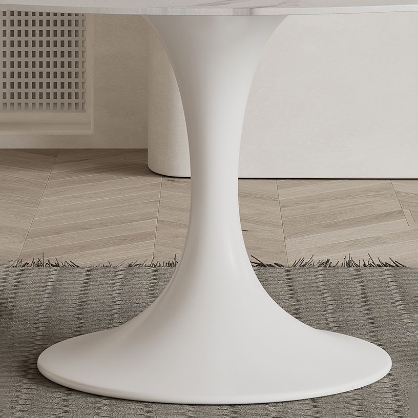 Modern Round Dinette Set 1/3/4/5/7 Pieces Dining Table Set with White Sintered Stone Top