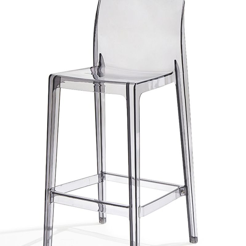Contemporary Acrylic Low Back Armless Bar Stool with Footrest
