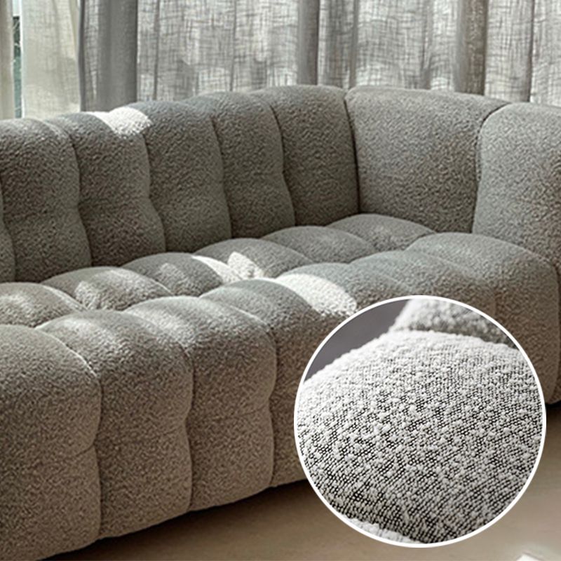 Divano con cuscino indietro con cuscini beige in pelle di lana/imitazione