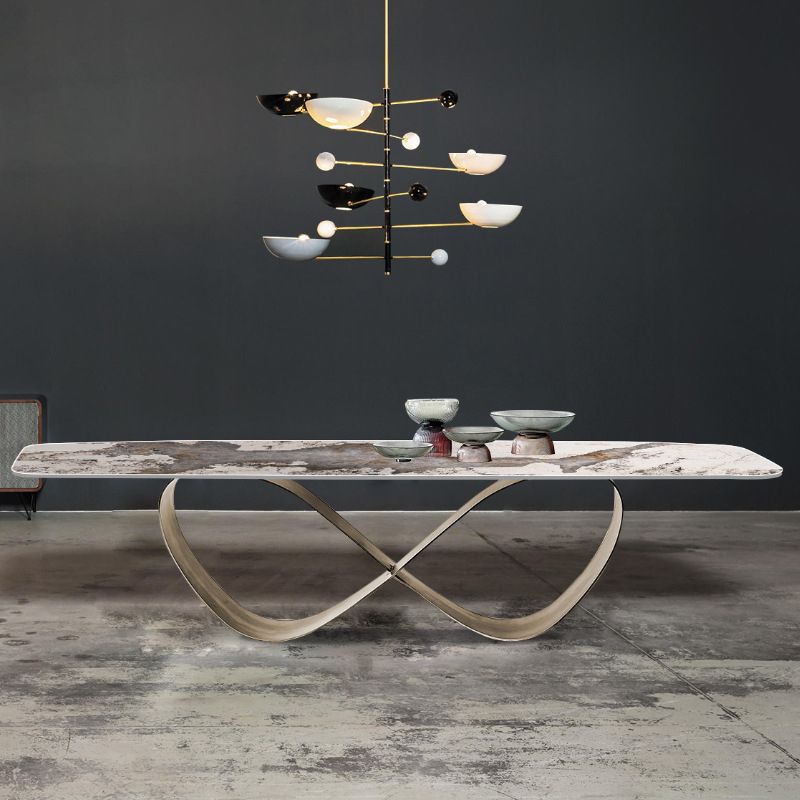 Glam Dining Sintered Stone Table Rectangle Table for Home Use