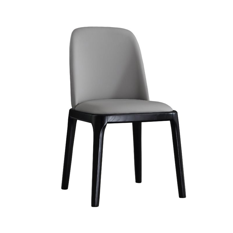 Chaises d'appoint en Faux cuir de Style scandinave, avec pieds en bois, dossier solide, pour la maison