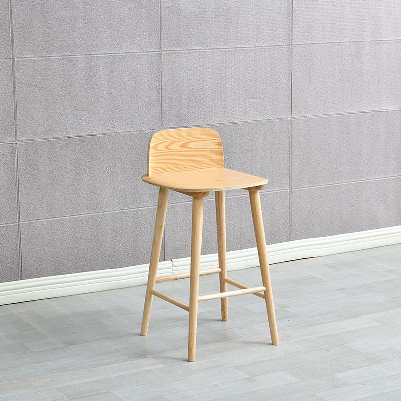 Modern Rubberwood Bar Stool Low Back Counter Height Bar Stool