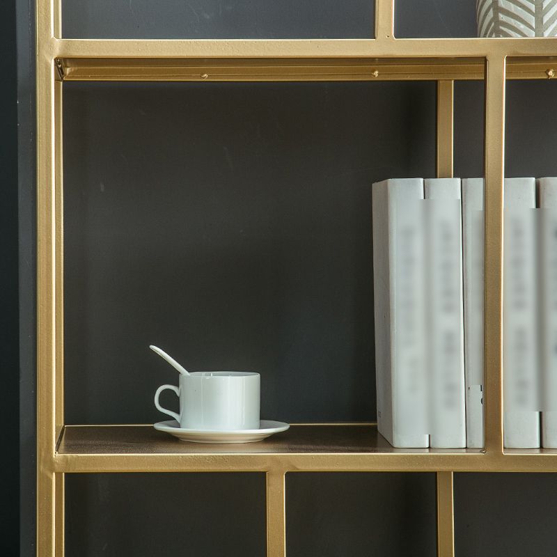 Open Back Bookcase Glam Style Bookshelf for Home Office and Study Room