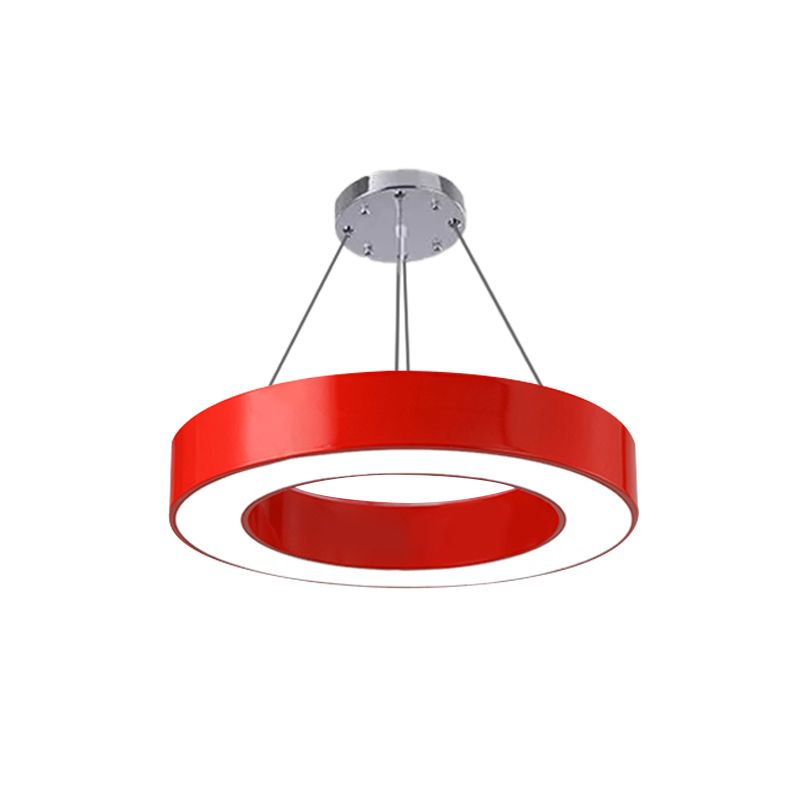 Modern Bedroom Pendant Light, Acrylic O Shape Hanging Fixture for Kids with 31.5" Adjustable Cord