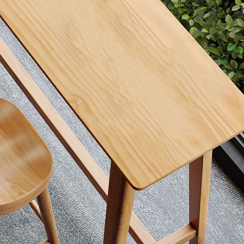 Solid Wood Bar Height Table Natural Rectangle Counter Height Table