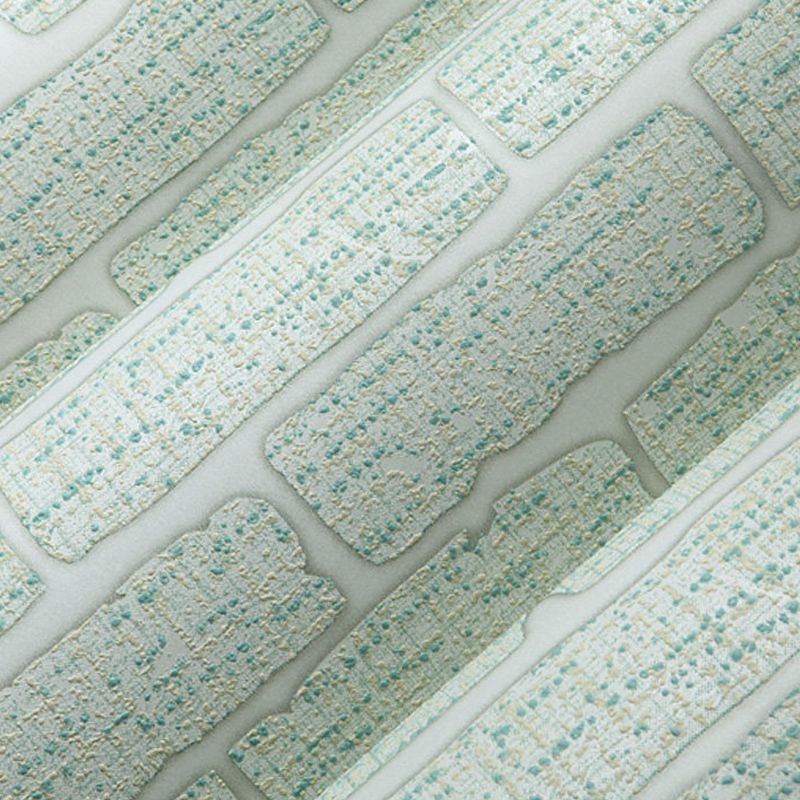 Construction Brick Wallpaper Roll Contemporary Flock Wall Covering in Dark Color