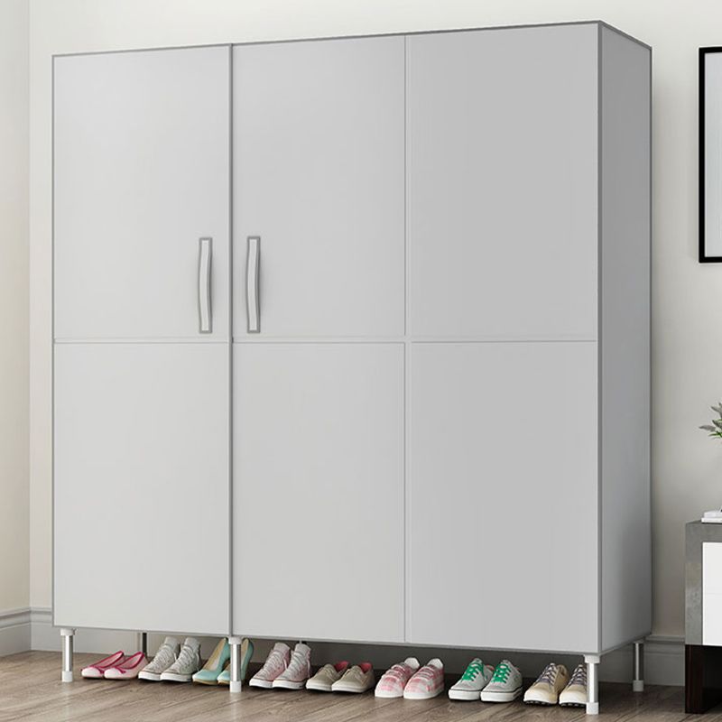 Hinged Wardrobe Cabinet with Garment Rod Steel Wardrobe Armoire