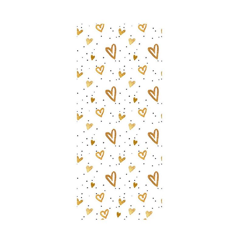 Yellow Heart Shapes Wallpaper Panels Peel and Paste Wall Decor for Childrens Bedroom