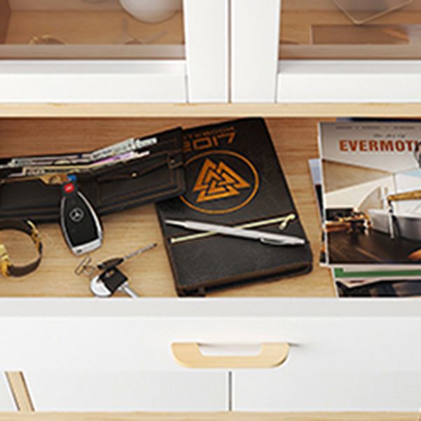 Contemporary Shelf Bookcase with Doors Vertical Bookshelf for Study Room