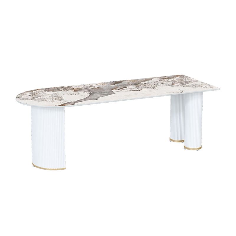 Metal Contemporary Free Form Table Sintered Stone Table with 3 Legs
