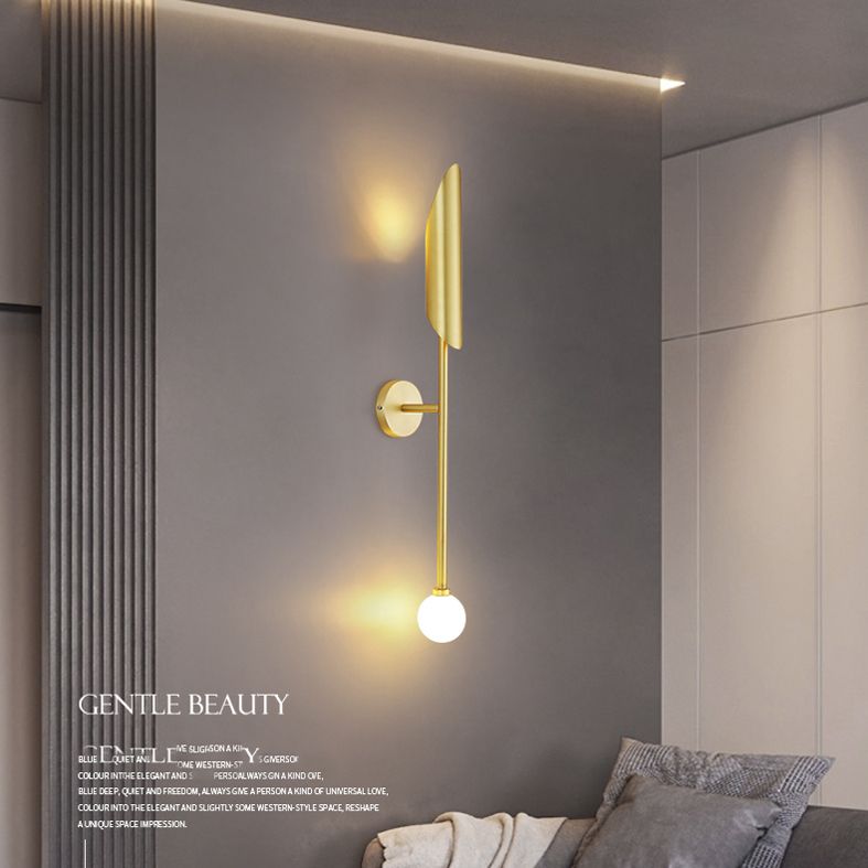 Iluminación de pared sombreada de metal Luz de pared minimalista de luz para sala de estar para sala de estar