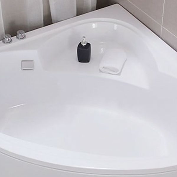 Modern Corner Acrylic-Fiberglass Bathtub Soaking Bathtub with Seat