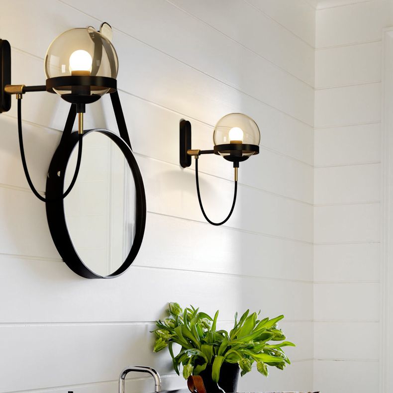 Modern Transparent Glass Wall Sconce Bedroom Study Room Reading Lighting