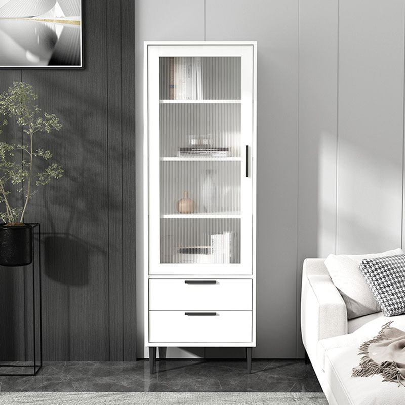 11.81" Wide Wooden Accent Cabinet with 1 Door Modern Side Cabinet with 2 Drawers