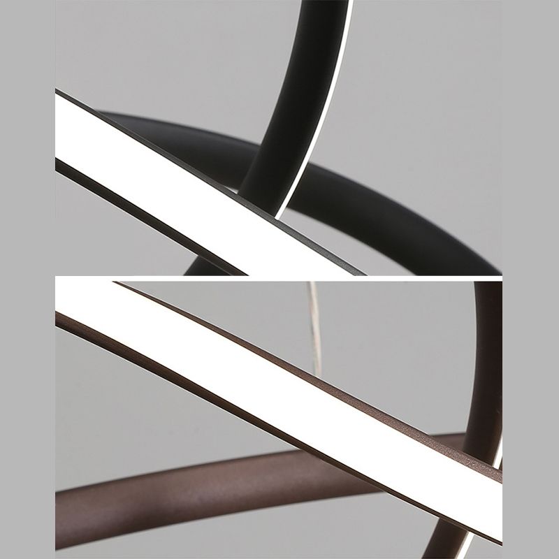 Black Twisted LED Ceiling Lamp Modern Acrylic Lighting for Living Room Bedroom