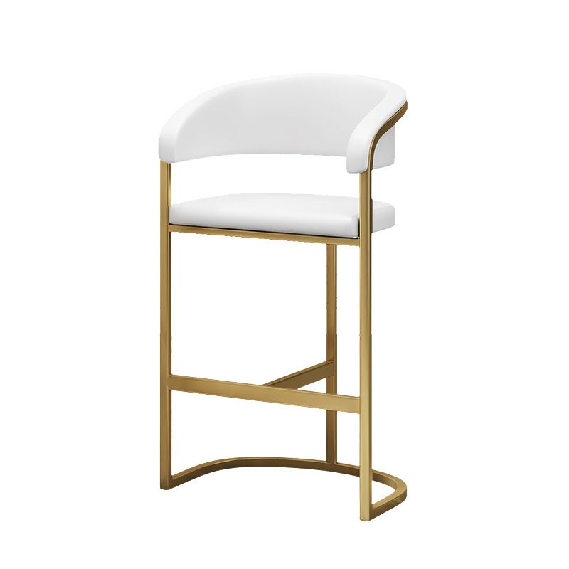 Glam Style Bar Stool Leather Gold Frame Counter Stool for Bristol