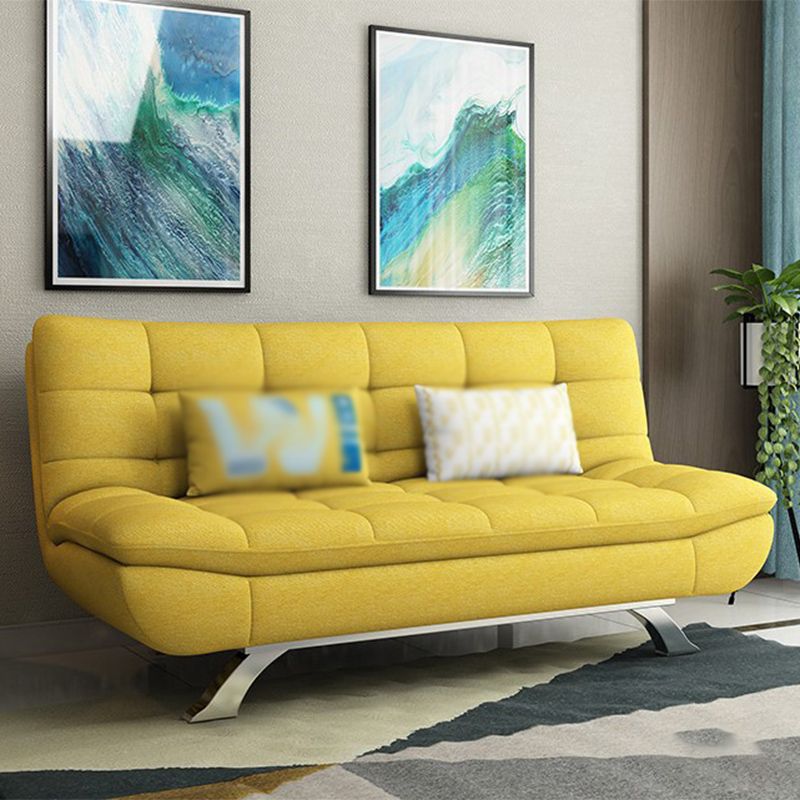 Cotton Blend Armless Sleeper Sofa Modern Tufted Back Sofa Couch