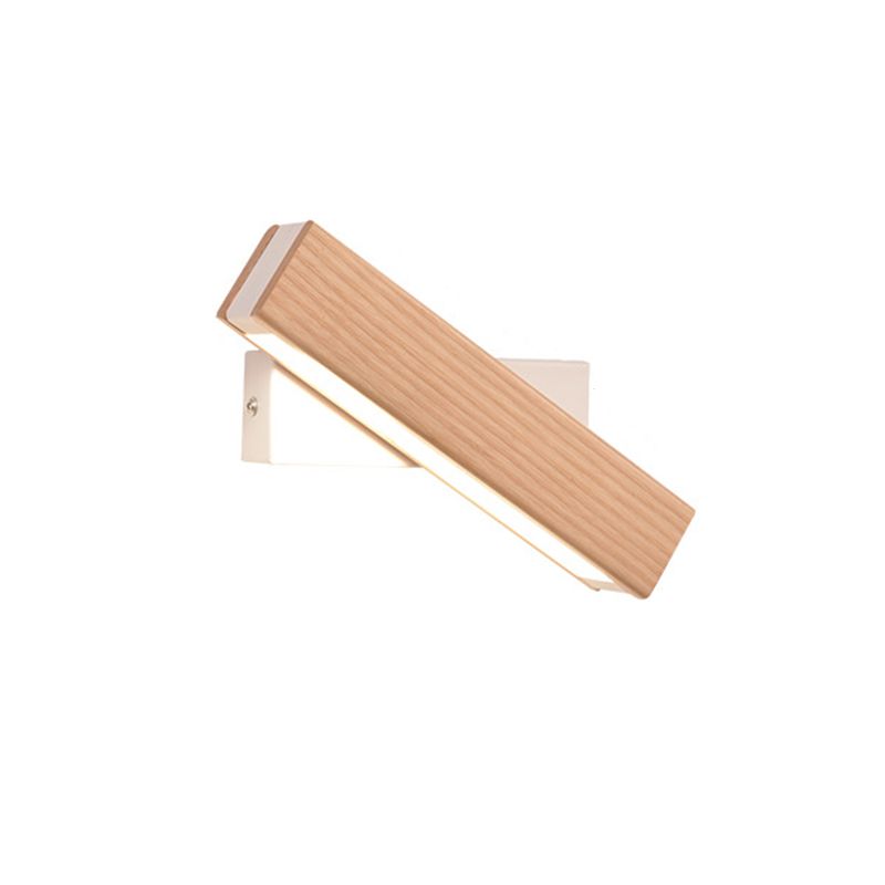 Modern Wood Wall Sconce Adjustable Rotatable LED Light Room Indoor Foyer Lighting