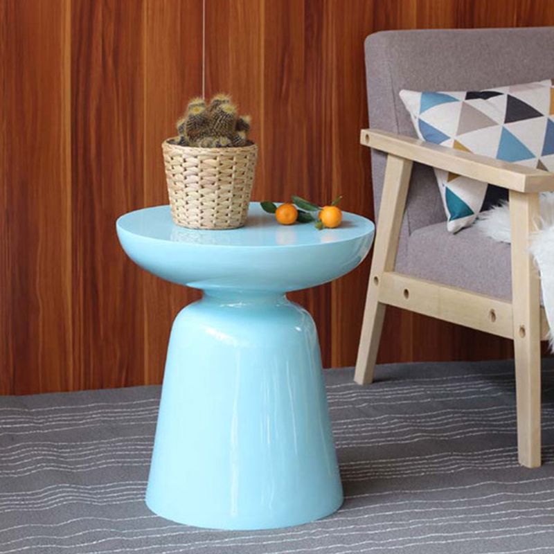 Mid-Century Metal Round End Table Pedestal Sofa Corner Table