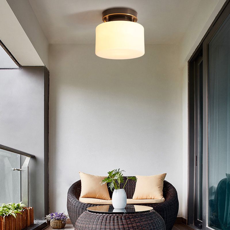 One-Light Antique Ceiling Light Brass Metal Ceiling Mounted Fixture