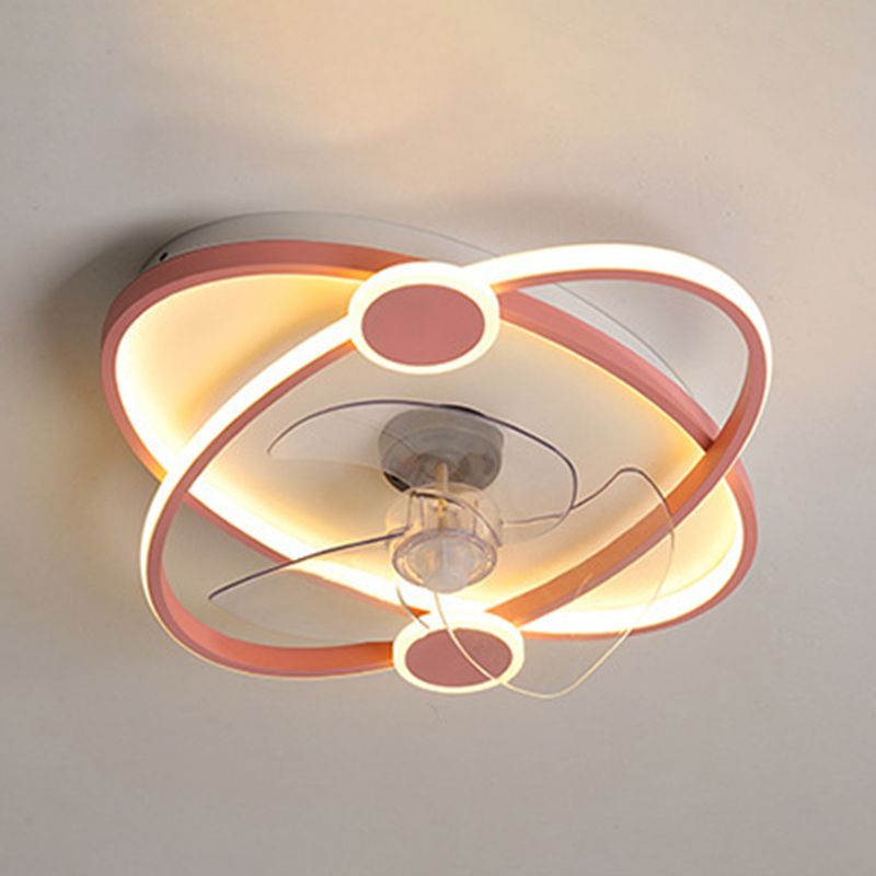 3-Blade LED Fan with Light Children Blue/Pink Ceiling Fan for Home