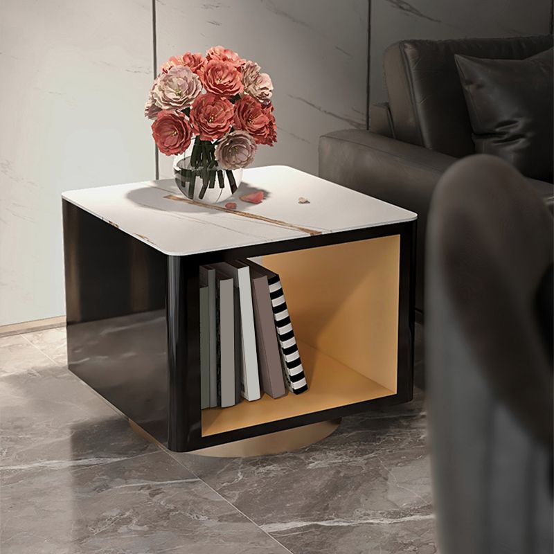 19" Wide Glam Corner Table Square Accent Side Table with Storage