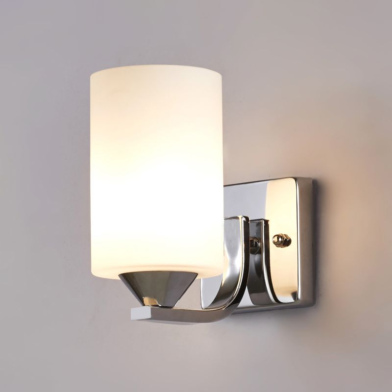 Luz de montaje en la pared de la pared de la pared de lámpara de pared simple con sombra de vidrio de cilindro