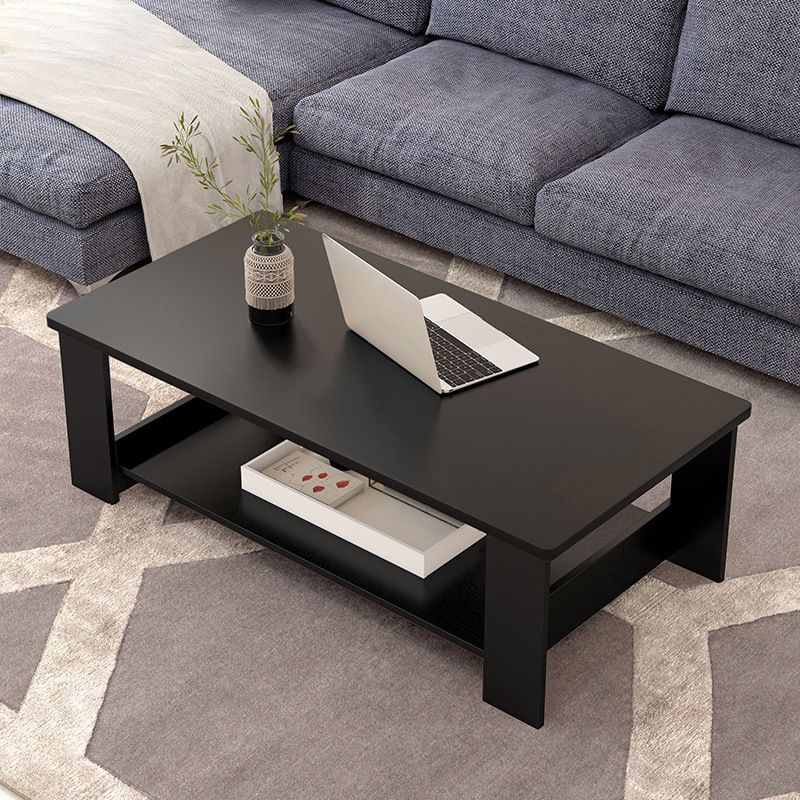 Modern Manufactured Wood Coffee Table with Storage Rectangular Cocktail Table