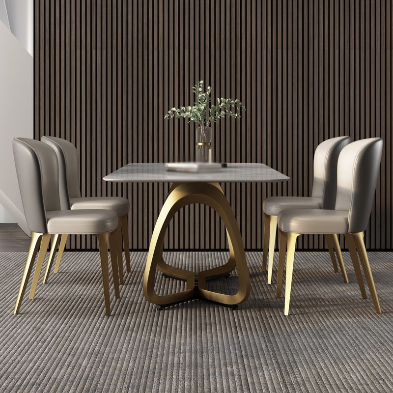 Luxury Sintered Stone Dining Set Rectangle 1/2/5/6/7 Pieces Dining Table with Chairs